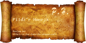 Pilár Henrik névjegykártya